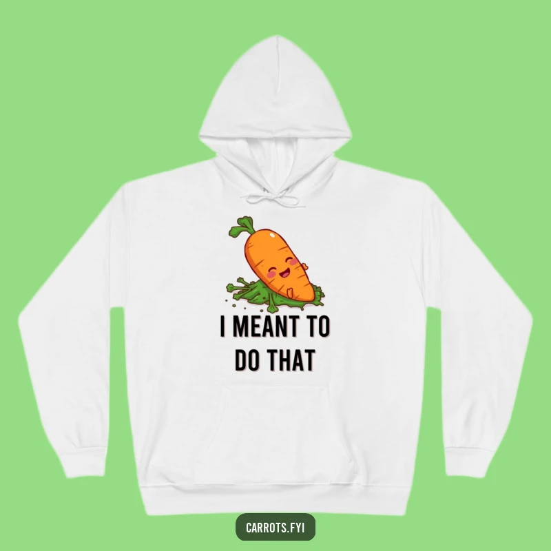 Funny Slipping Carrot Hoodie, Cozy Veggie Fall Wear, Ideal Funny Gift