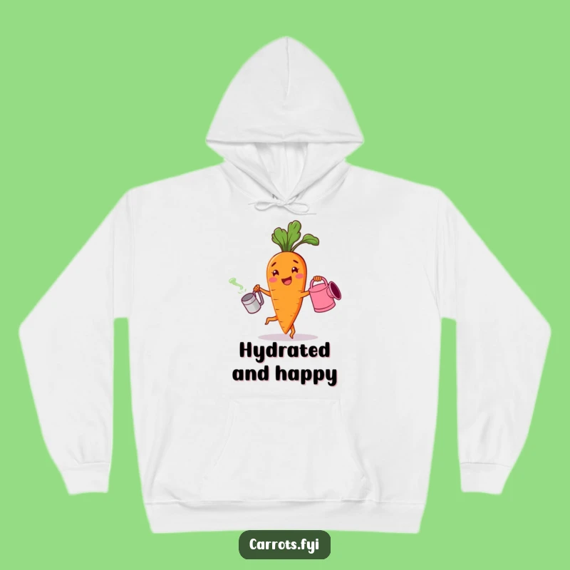 Cozy Funny Cheerful Carrot Hoodie - Warm Dancing Veggie Character Gift