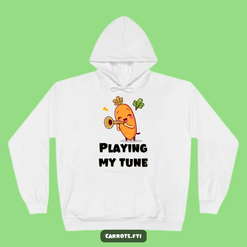Funny Musical Carrot Hoodie: Hilarious Trumpet Jumper for Cozy Cheer