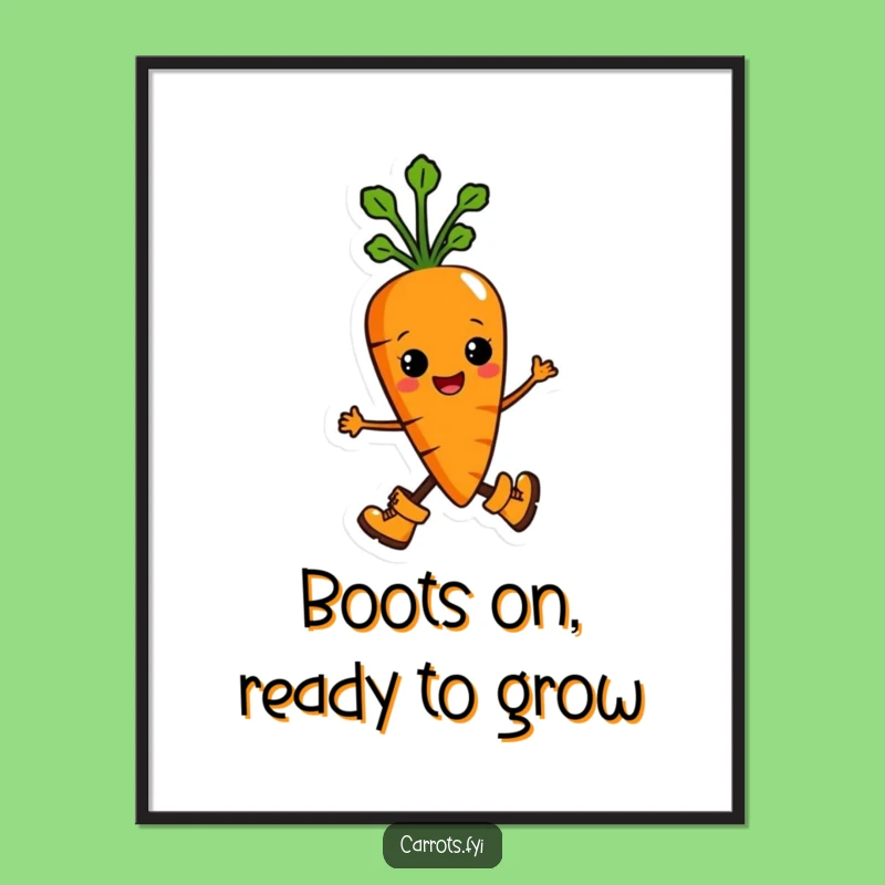 Free Printable Wall Art: Marching Carrot AI Art Funny Downloadable Decor