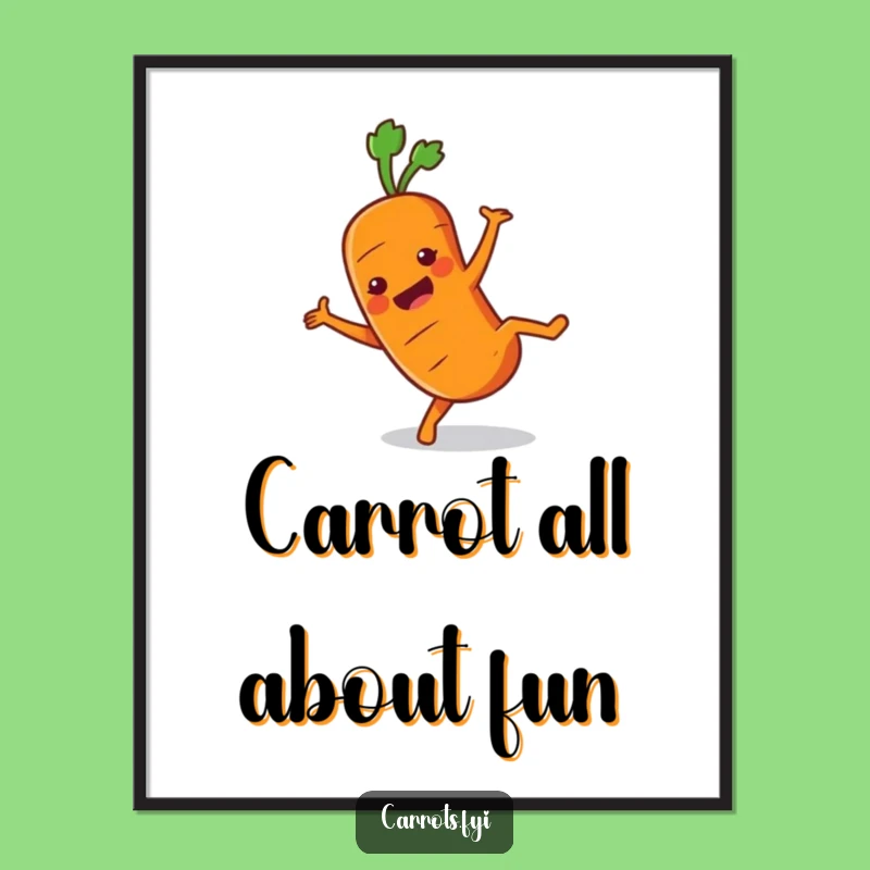 Free Printable Wall Art: Funny Carrot Cartwheel Action Humorous Downloadable Art