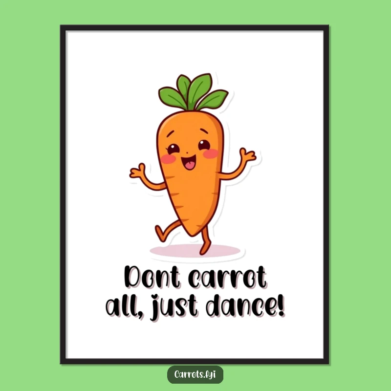 Free Printable Wall Art: Wiggling Carrot Dance, Funny Downloadable Art
