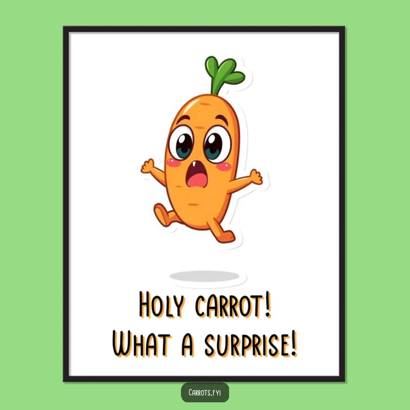 Free Printable Surprised Carrot Art: Funny Downloadable Veggie Decor Gift