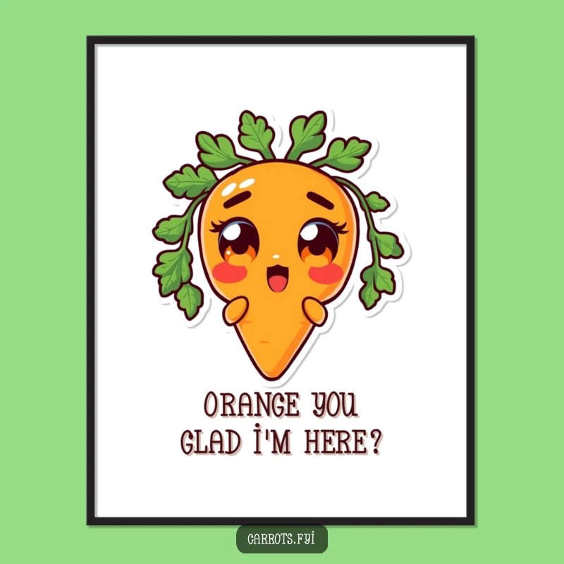 Free Printable Wall Art: Surprised Carrot AI Art Funny Downloadable Decor
