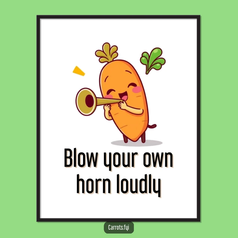 Free Printable Wall Art: Trumpet Carrot AI Art Funny Downloadable Decor