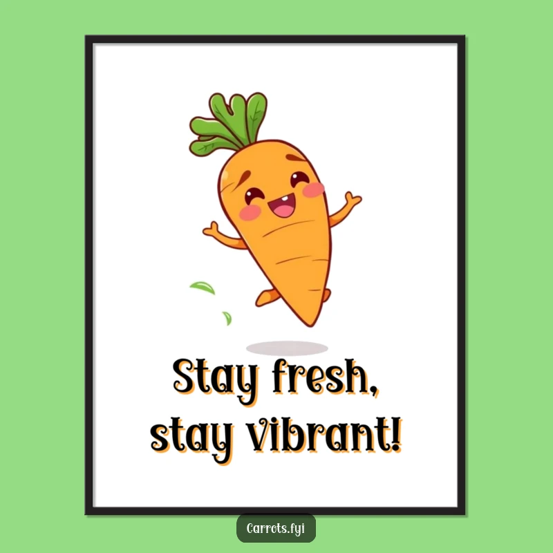 Funny Free Printable Wall Art: Bouncing Carrot Downloadable Decor