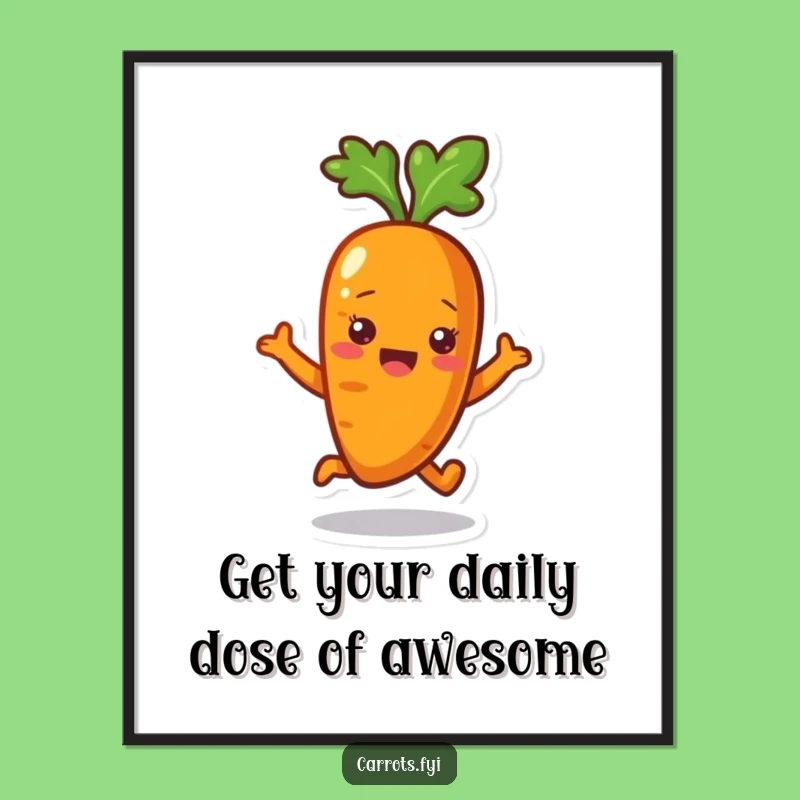 Funny Free Printable Wall Art: Bouncing Carrot, Quirky Downloadable Decor!