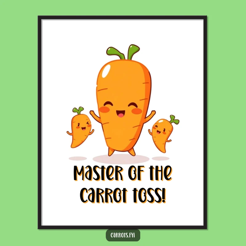 Funny Free Printable Wall Art: Juggling Carrot Downloadable Decor