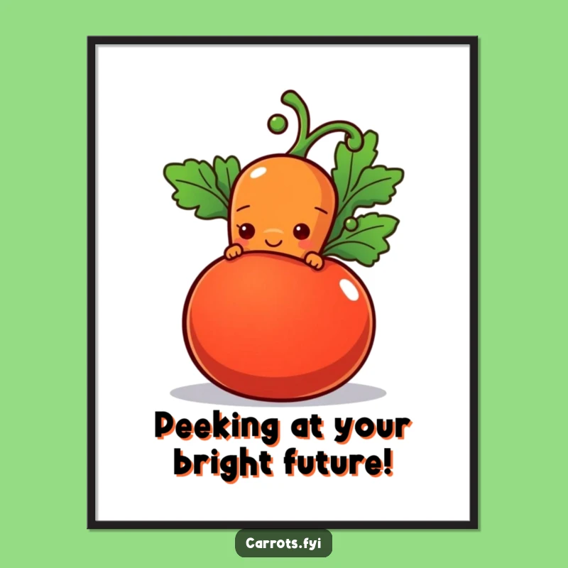 Funny Free Printable Wall Art: Shy Carrot Tomato Downloadable Decor