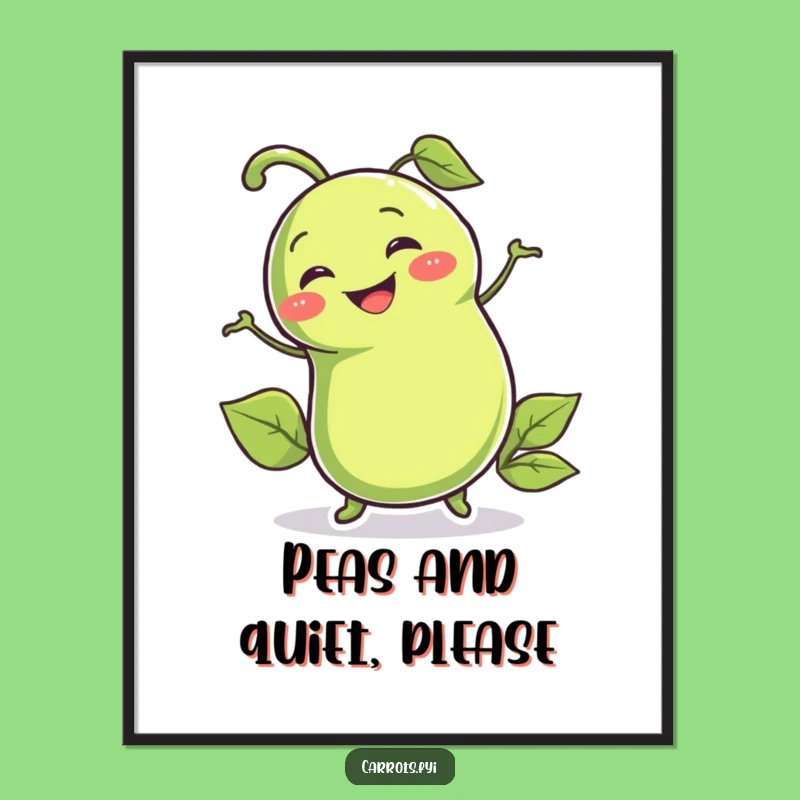 Funny Free Printable Wall Art: Wiggling Pea Pod - Quirky Downloadable Decor!