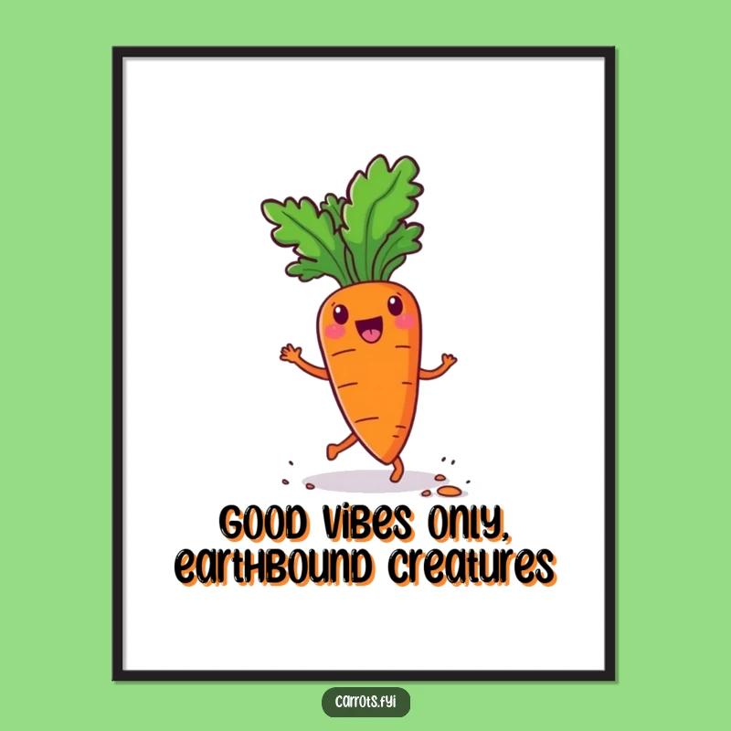 Funny Free Printable Wall Art: Jigging Carrot Humorous Downloadable Decor