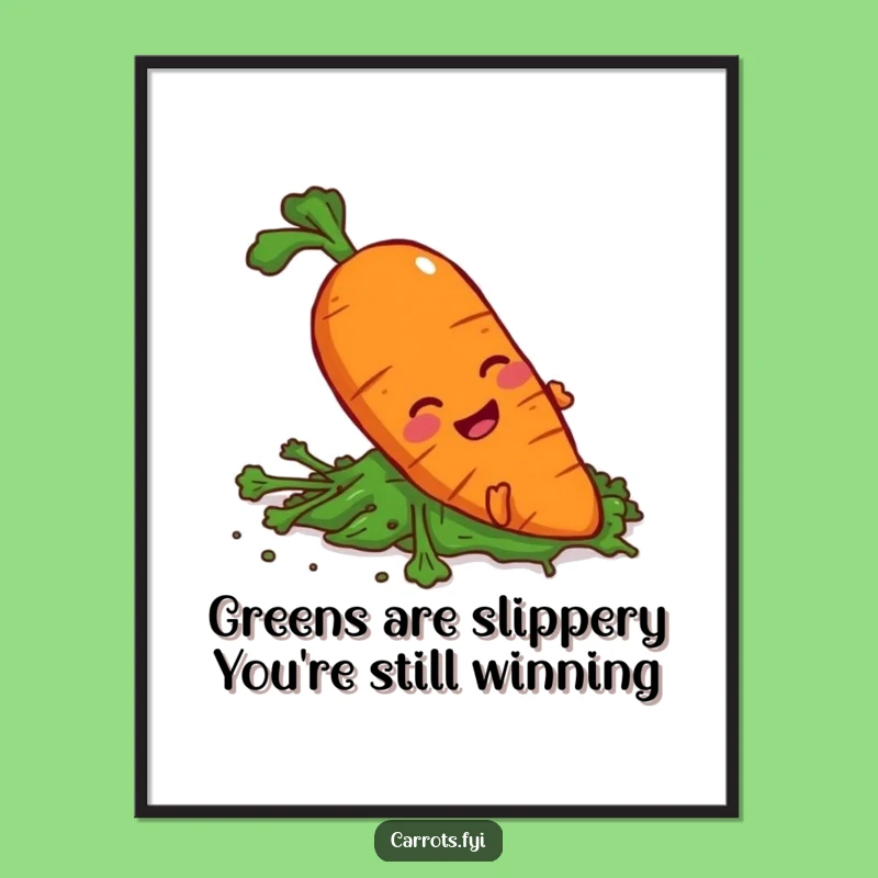 Free Printable Slipping Carrot Art: Funny Downloadable Veggie Decor Gift