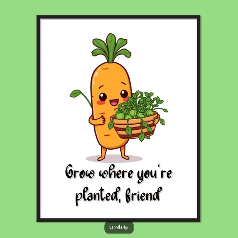 Funny Free Printable Carrot Wall Art: Cheerful Veggie Downloadable Art!