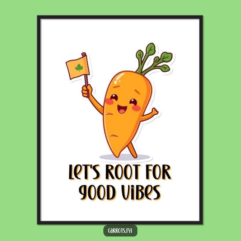 Free Printable Funny Wall Art: Waving Carrot Decor - Hilarious Downloadable Art!