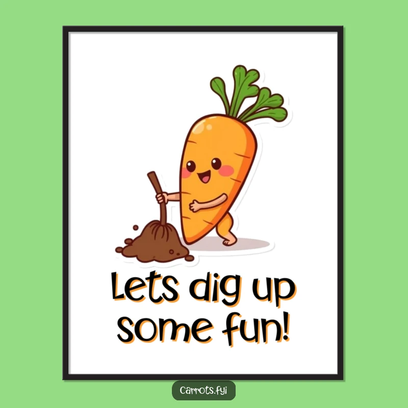 Free Printable Wall Art: Funny Carrot Digging for Humorous Decor - Instant Download