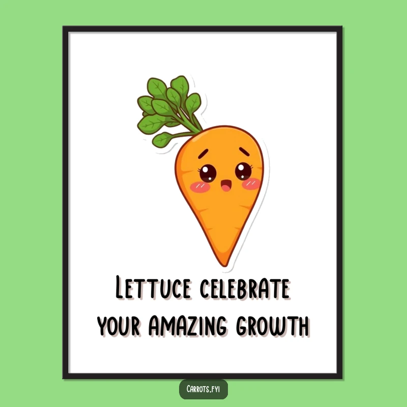 Funny Free Printable Wall Art: Leafy Carrot Humorous Downloadable Decor