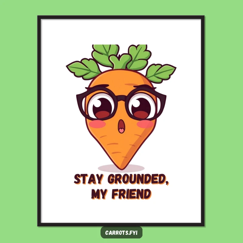 Free Printable Funny Wall Art: Surprised Carrot Gaze - Downloadable Quirky Home Decor!