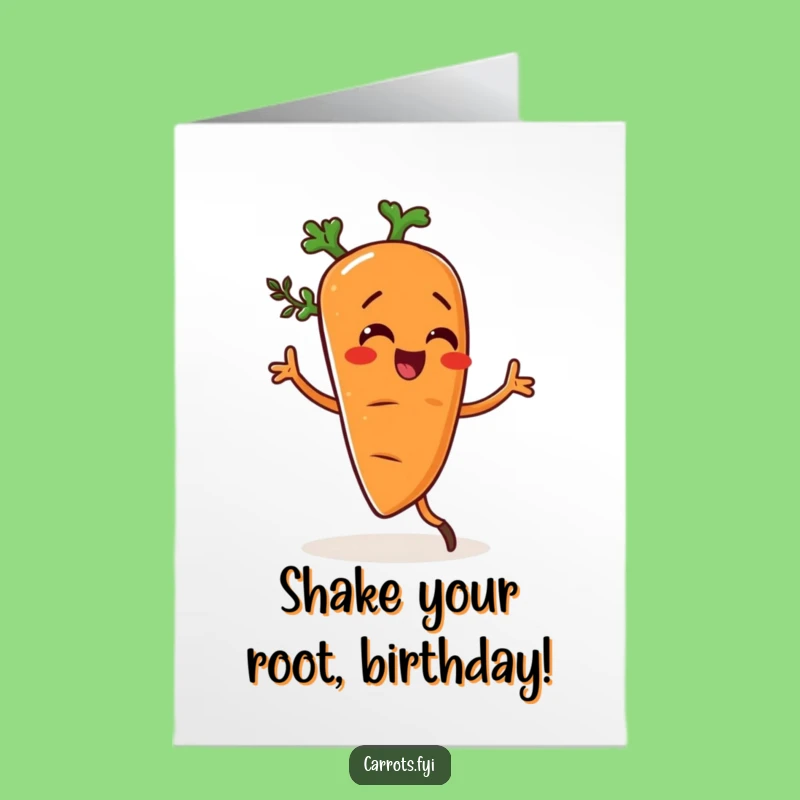 Free Printable Birthday Card: Dancing Carrot Herb Fun Gift