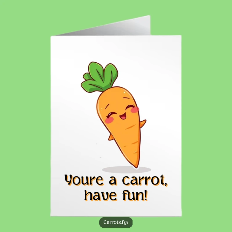 Free Printable Birthday Card: Giggling Carrot Breeze Birthday Funny Downloadable Gift