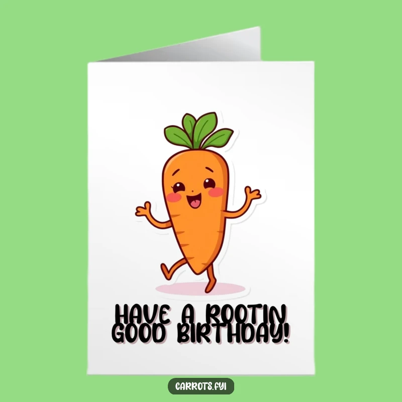 Free Printable Birthday Card: Wiggling Carrot Dance, Funny Downloadable Gift