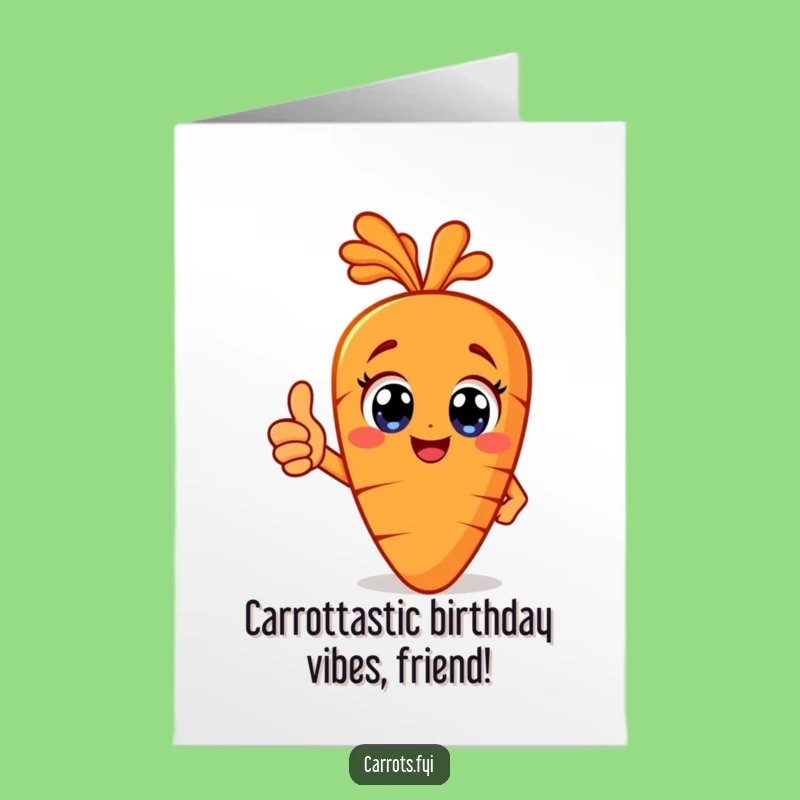 Free Printable Carrot Birthday Card: Thumbs Up Funny Downloadable Gift for Epic Celebrations