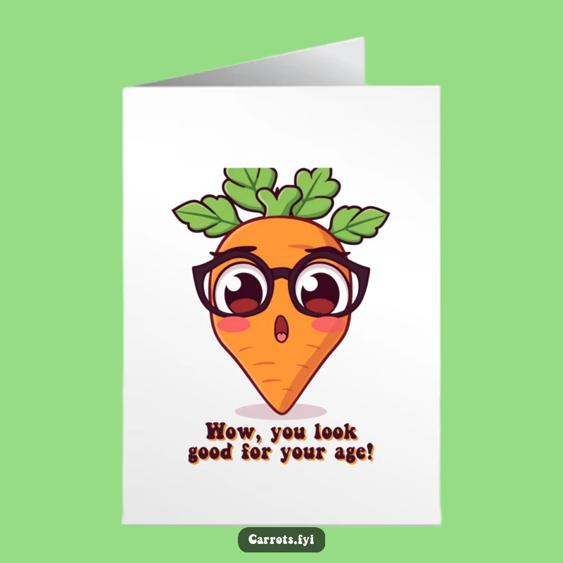 Free Printable Funny Birthday Card: Surprised Carrot Eyes - Downloadable Shocking Gift!
