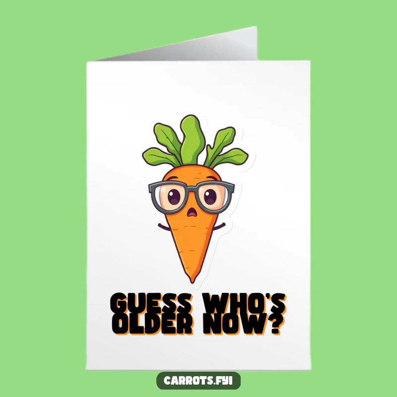 Free Printable Funny Carrot Birthday Card: Surprise Spectacle Specs Downloadable Gift