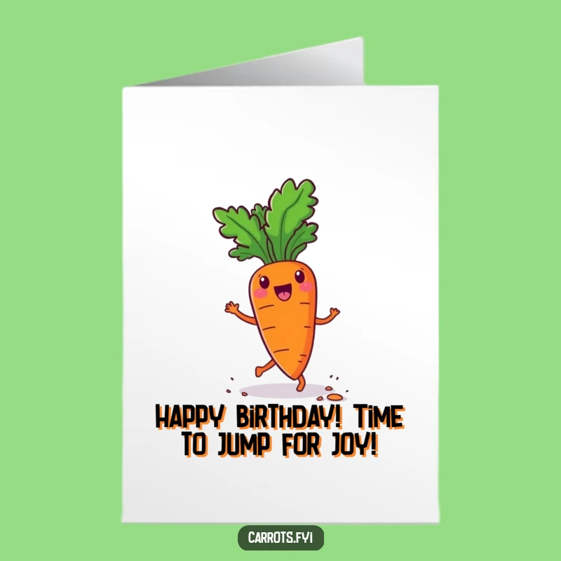 Joyful Free Printable Birthday Card: Jigging Carrot Downloadable Gift