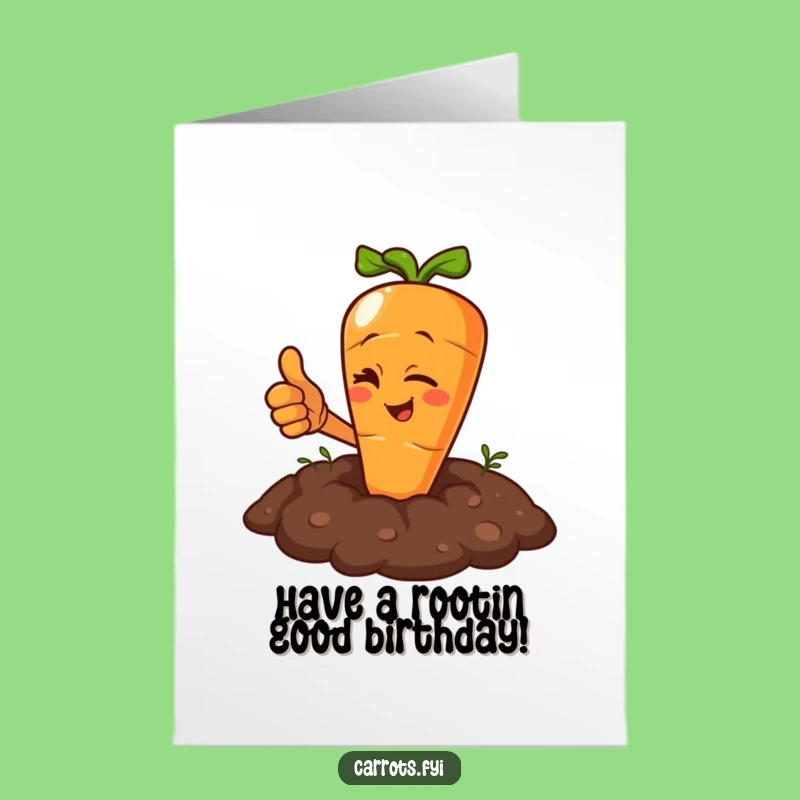 Free Printable Birthday Card: Winking Carrot Thumbs Up, Funny Downloadable Gift