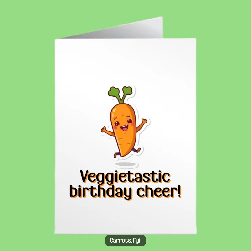 Free Printable Birthday Card: Dancing Carrot Character, Funny Wiggle Greeting, Downloadable Joyful Gift