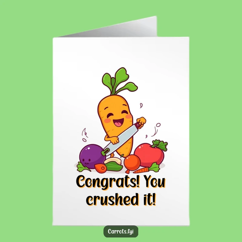 Free Printable Congrats Card: Carrot Chef's Culinary Triumph - Downloadable Celebration