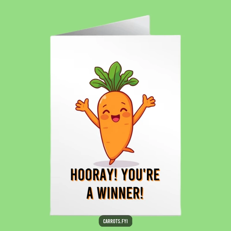 Free Printable Carrot Dance Congrats Card: Funny Downloadable Veggie Gift