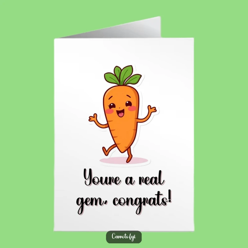 Free Printable Congrats Card: Wiggling Carrot Dance, Funny Downloadable Gift