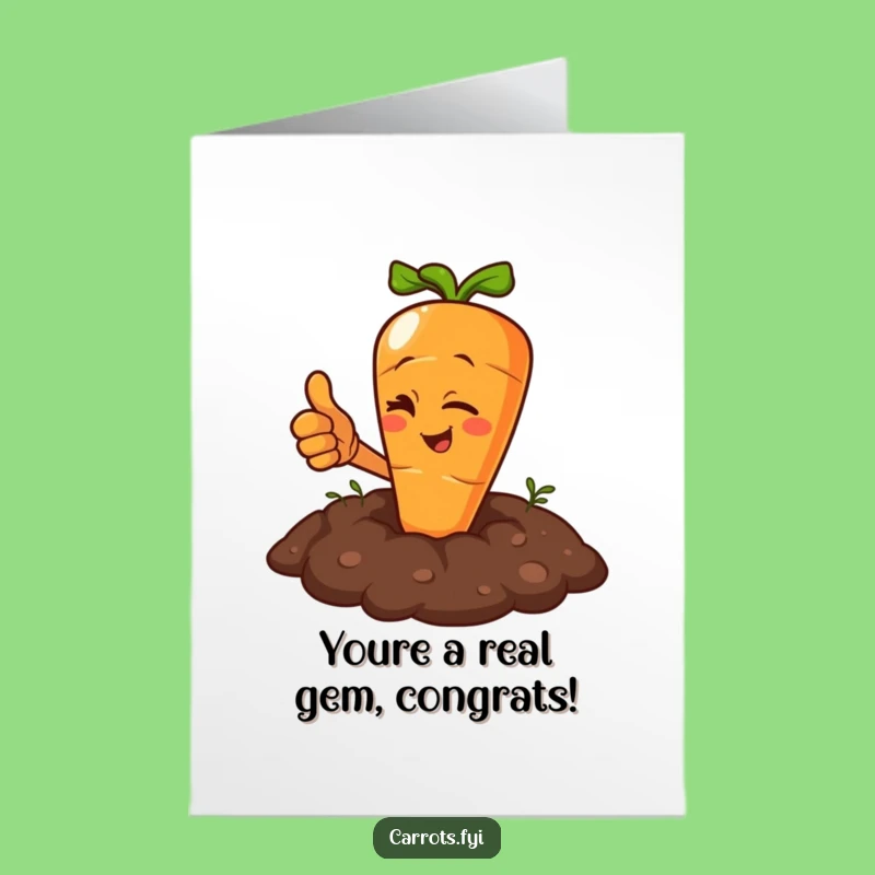 Free Printable Congrats Card: Winking Carrot Thumbs Up, Funny Downloadable Gift