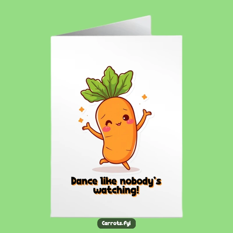 Free Printable Congrats Carrot Card: Funny Dancing Veggie Downloadable!