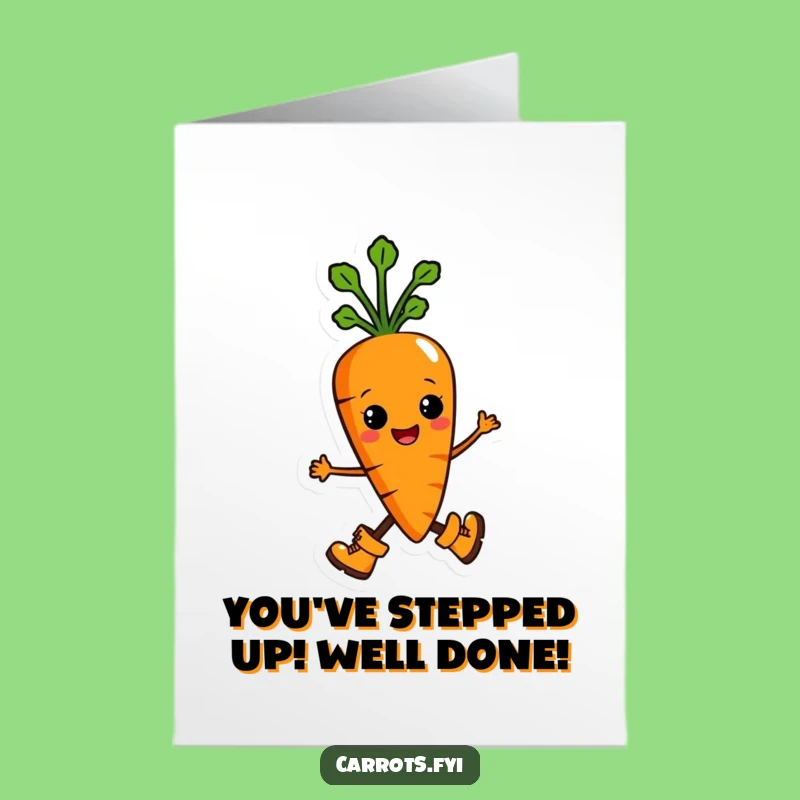 Free Printable Congratulations Card: Marching Carrot AI Art Funny Downloadable Gift