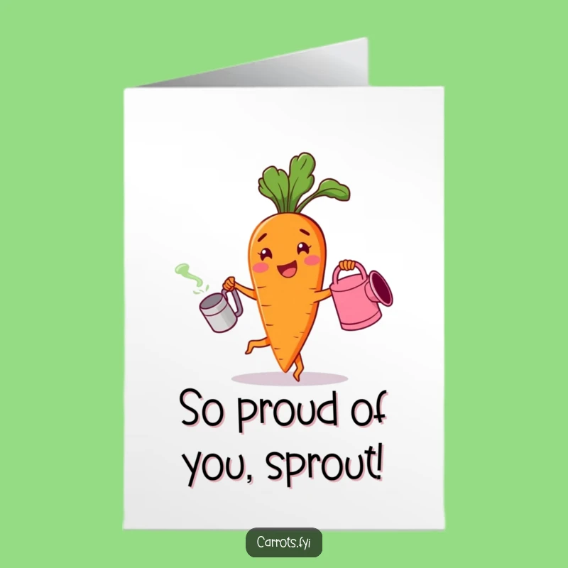 Free Printable Funny Congrats Card: Dancing Carrot Celebration - Downloadable Festive Gift!