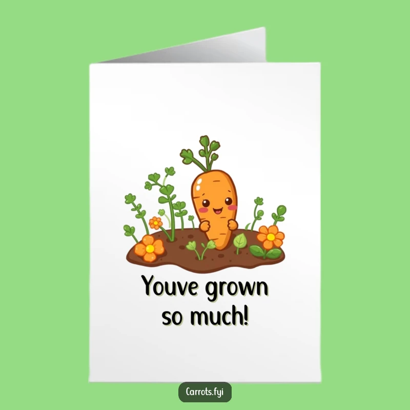 Free Printable Funny Congrats Card: Mischievous Carrot Peek - Downloadable Secretive Gift!