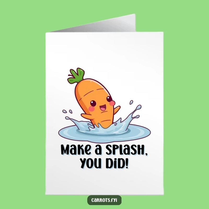 Free Printable Congrats Card: Splashing Carrot Achievement Downloadable Gift