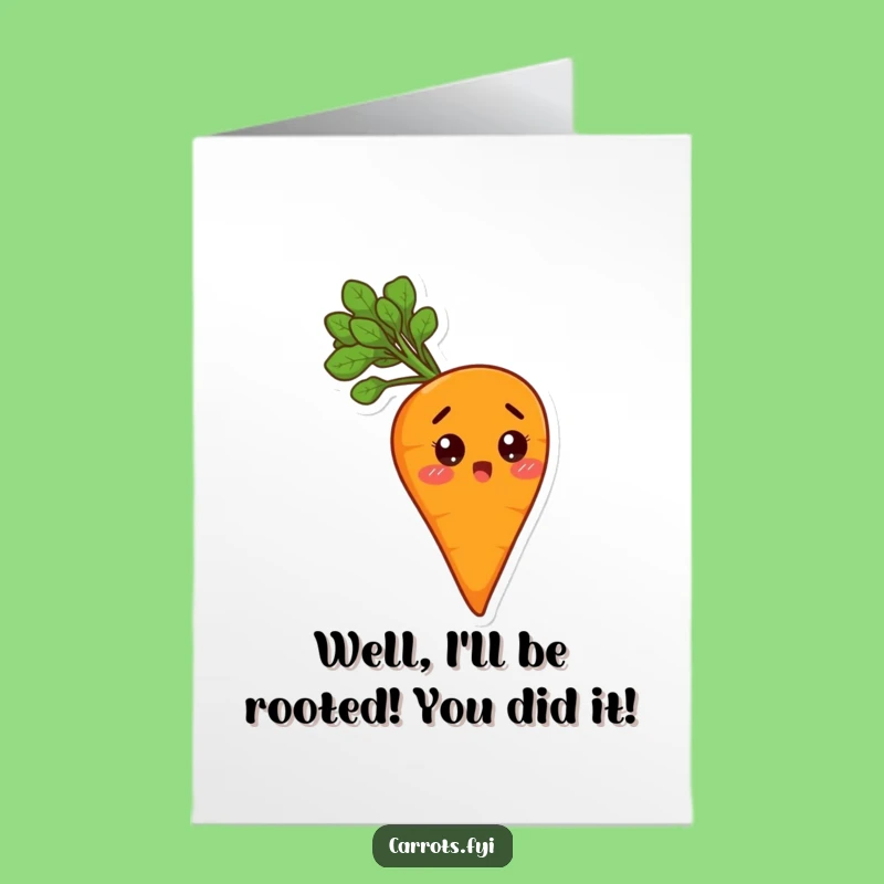 Shocking Free Printable Congrats Card: Leafy Carrot Downloadable Gift