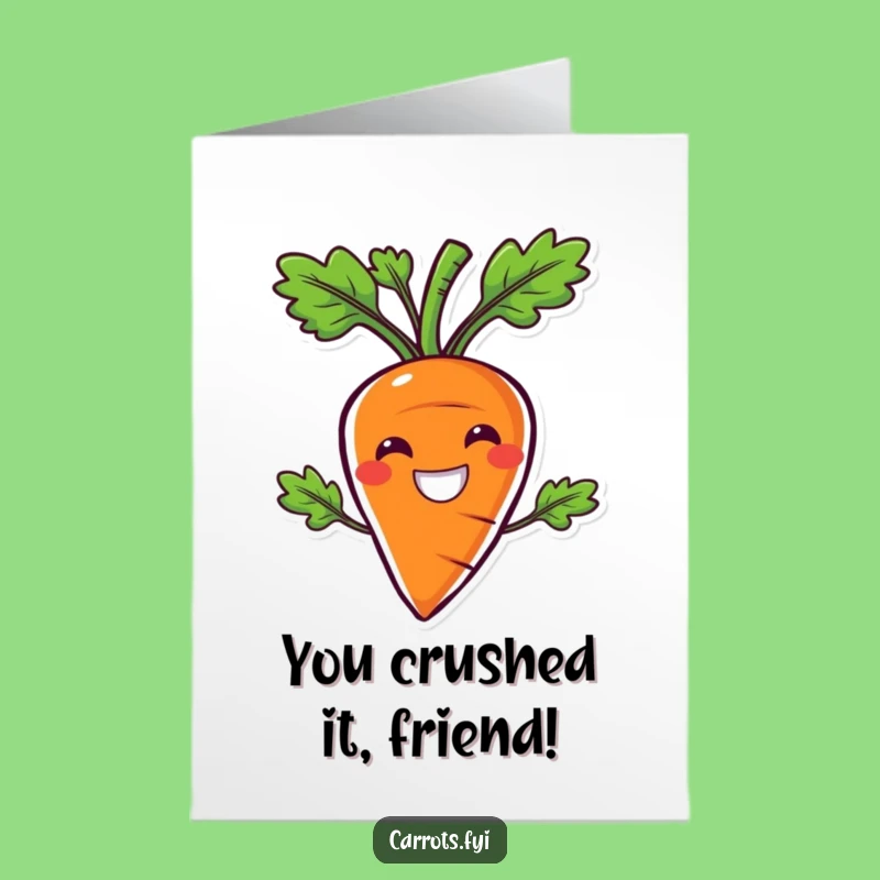 Free Printable Congrats Card: Crunchy Carrot Cheer Downloadable Gift