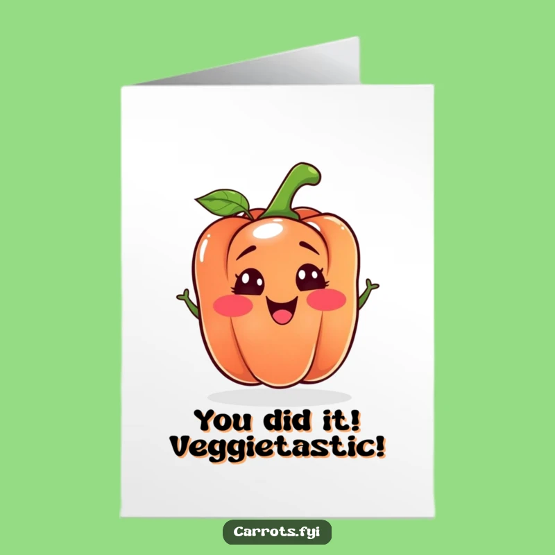 Free Printable Congrats Card: Silly Bell Pepper Funny Downloadable Gift to Celebrate Success