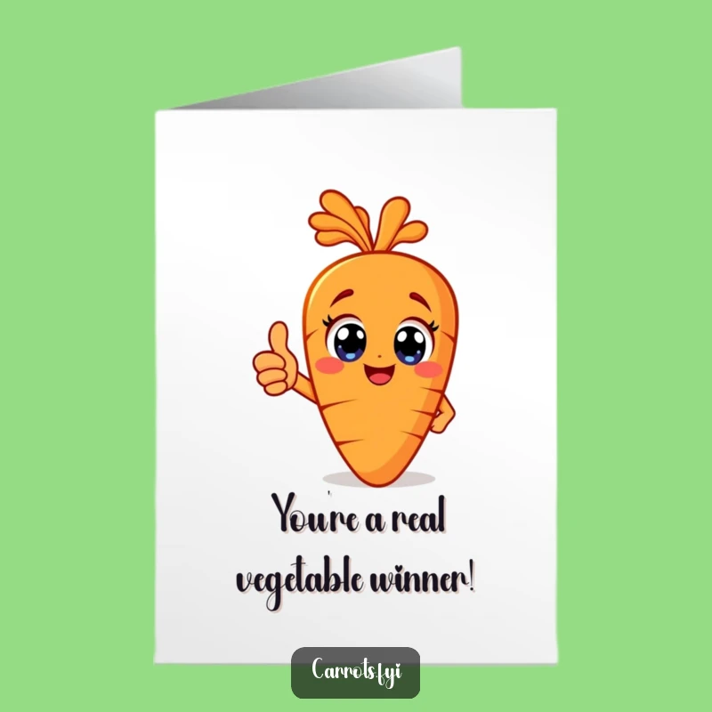 Free Printable Carrot Congrats Card: Thumbs Up Funny Downloadable for Celebrating Success