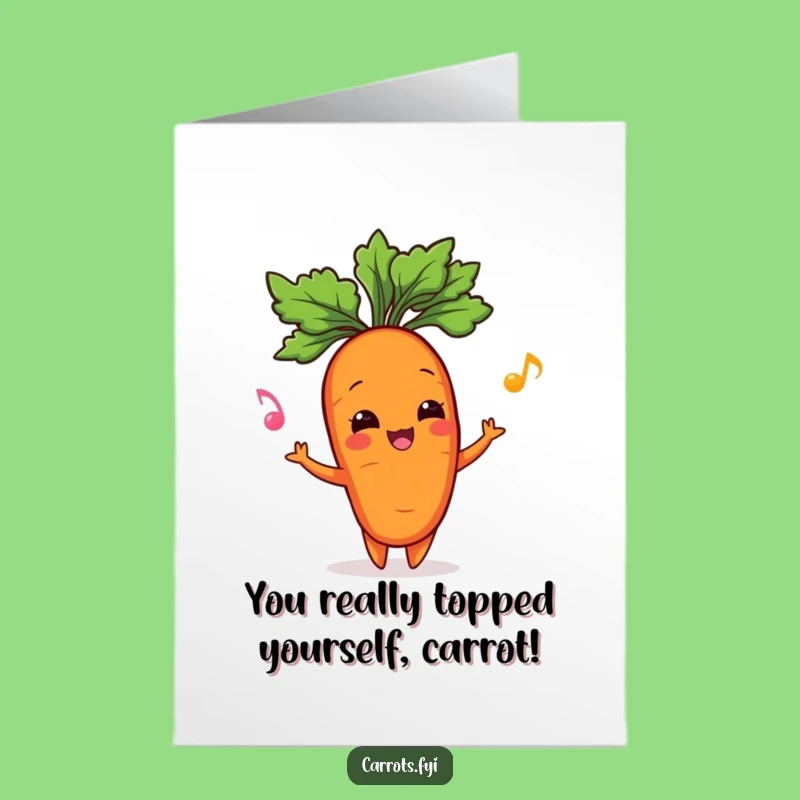 Free Printable Funny Congrats Card: Juggling Carrot Celebration - Downloadable Success Gift!
