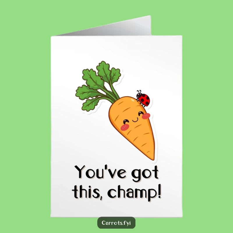 Free Printable Congrats Card: Carrot & Ladybug Balance for a Funny Downloadable Gift