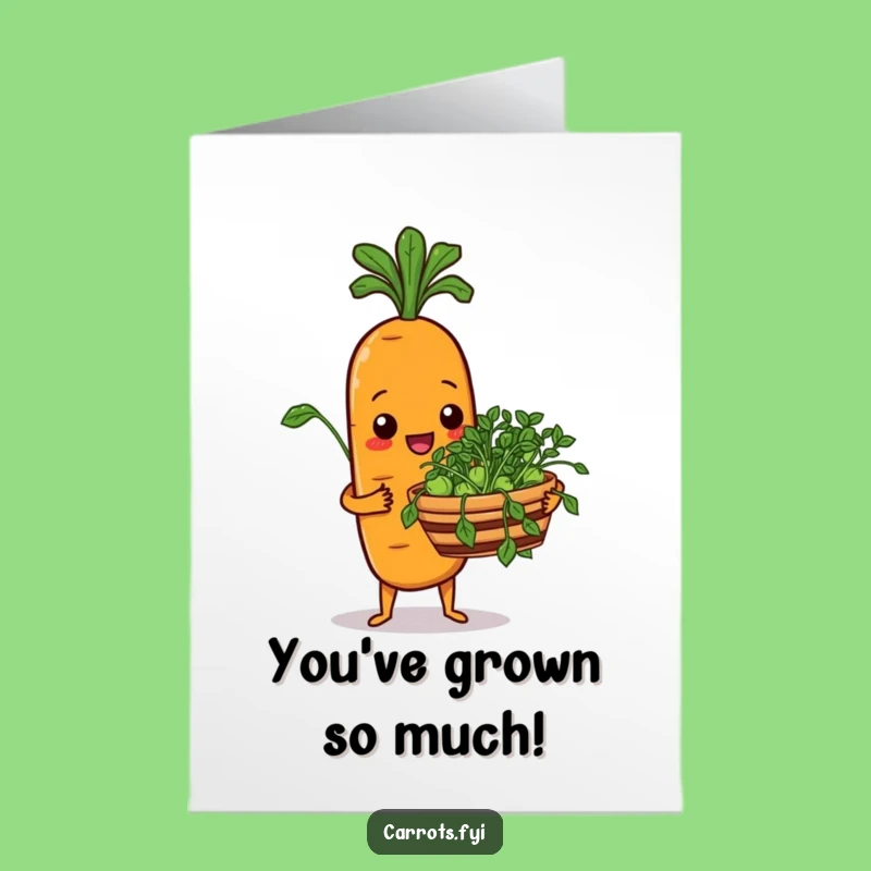 Free Printable Congrats Carrot Card: Funny Veggie Cheer Downloadable!