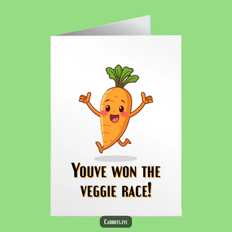 Free Printable Congrats Card Funny Carrot Victorious Stride DIY Gift