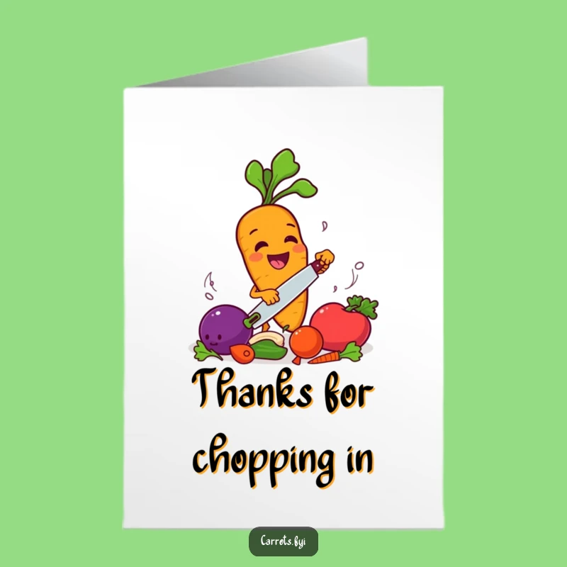 Free Printable Thank You Card: Carrot Chef's Helpful Chop - Downloadable Gratitude