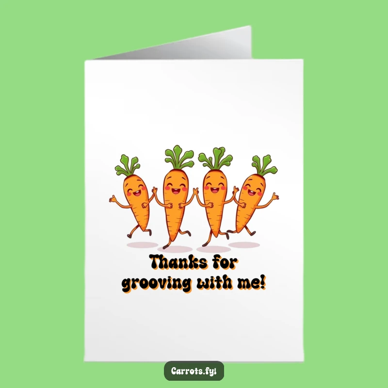 Free Printable Thank You Card: Carrot Dance Crew Gratitude Expressed Downloadable Gift