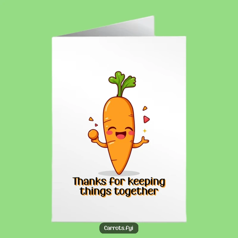 Free Printable Thank You Card: Giggling Carrot AI Art Funny Downloadable